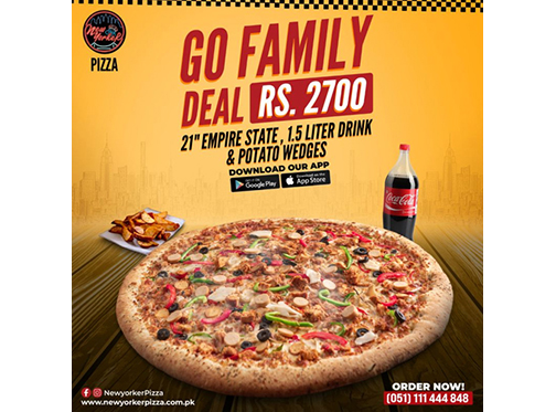 New Yorker Pizza Go Family Deal For Rs.2700