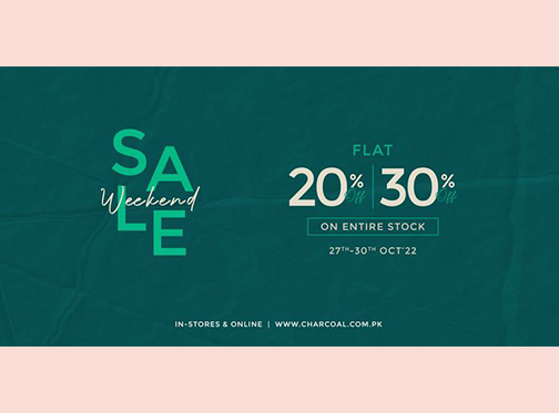 CHARCOAL Weekend Sale Flat 20% & 30% Off