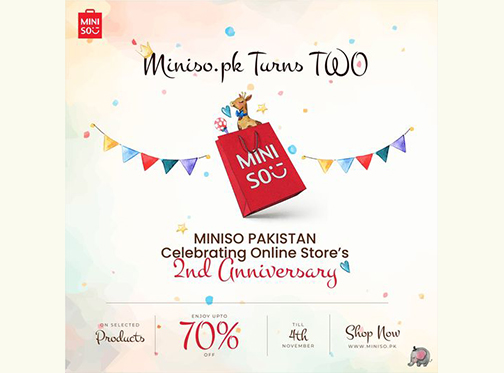 Miniso Pakistan is celebrating 2nd Anniversary. Enjoy Upto 70% Off