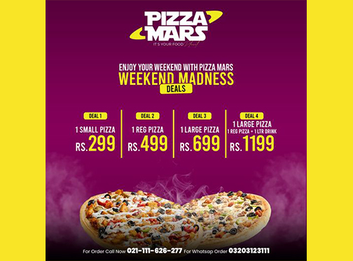 Pizza Mars Weekend Madness Deal 1 For Rs.299
