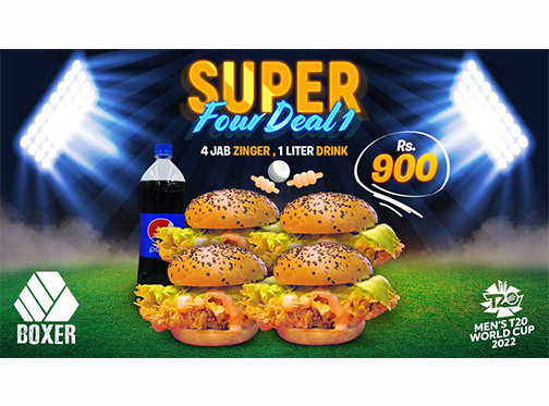 Boxer Burgers Super Four Deal 1 Rs. 900