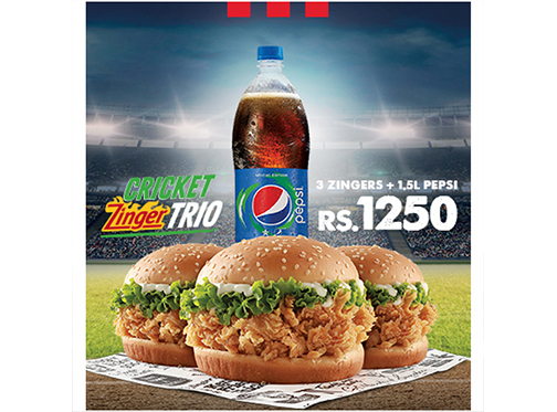 KFC Zinger Trio Deal For Rs.1250