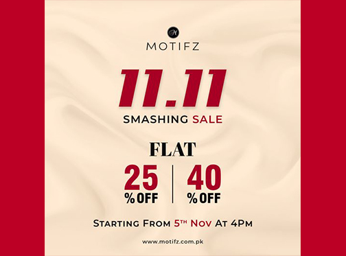 Motifz 11.11 Sale! Flat 25% & 40% Off