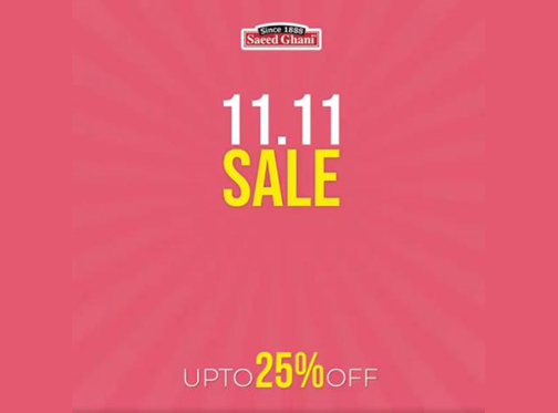 Saeed Ghani 11.11 Sale! Upto 25% Off