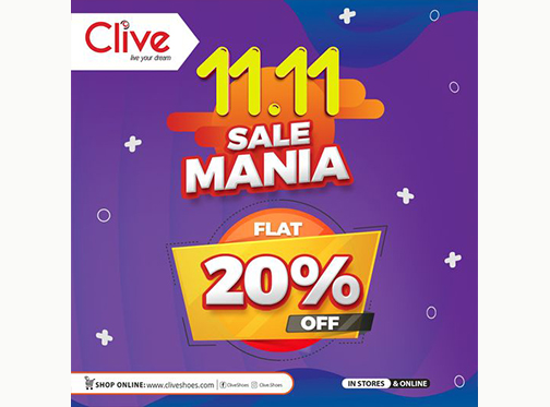Clive Shoes 11.11 Mania Sale! Flat 20% Off