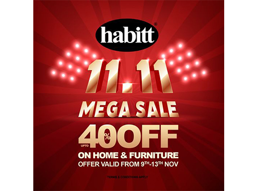 Habitt 11.11 Sale! Flat 40% Off