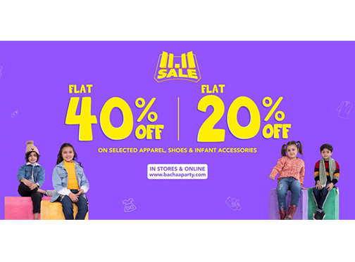 Bachaa Party! 11.11 Sale Flat 20% & Flat 40% Off