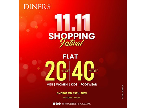 Diners 11.11 Sale Festival Flat 20% & 40% Off