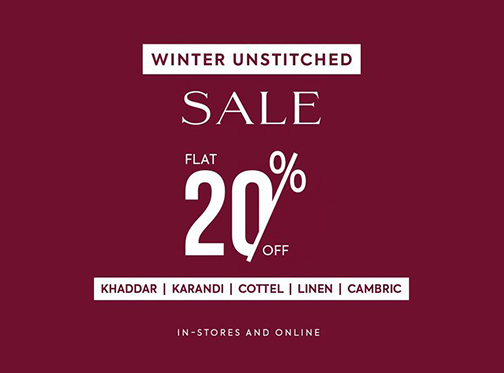 Zeen's Winter Unstitched Sale! Flat 20% off