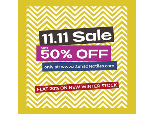 Ittehad! 11.11 Sale Upto 50% Off & Flat 20% Off on New Winter Stock
