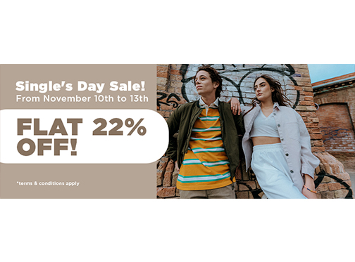 MEME 11.11 Single Day Sale Flat 22% Off