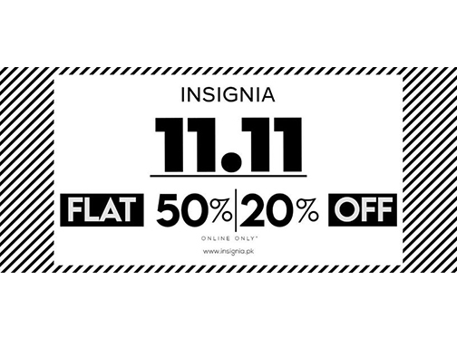 Insignia 11.11 Sale Flat 20% & 50% Off