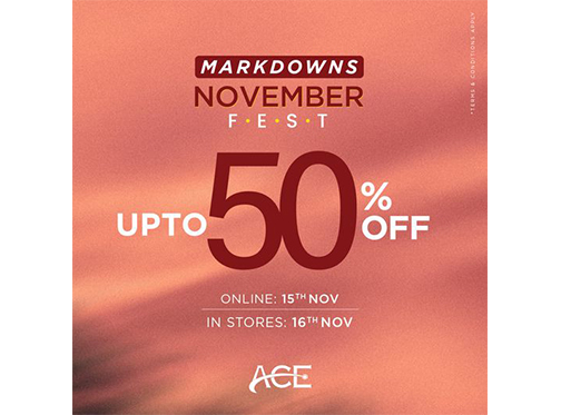 Ace Galleria November Madness Sale Upto 50% Off