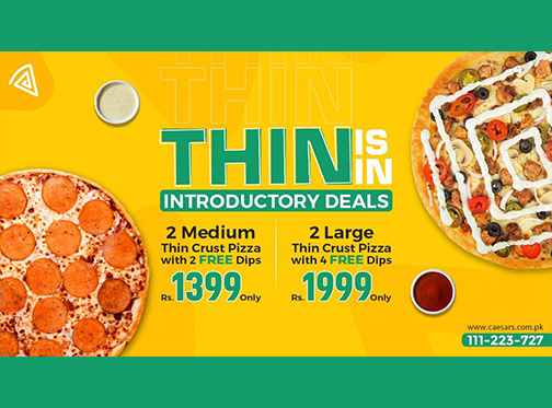 Caesar's Pizza Thin Intro Deal 1 For Rs.1399