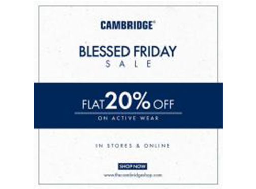 Cambridge Blessed Friday Sale! Flat 20% Off