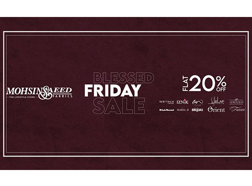 Mohsin Saeed Fabrics Blessed Friday Sale Flat 20% Off