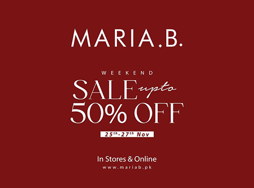MARIA.B Weekend Sale Upto 50% Off
