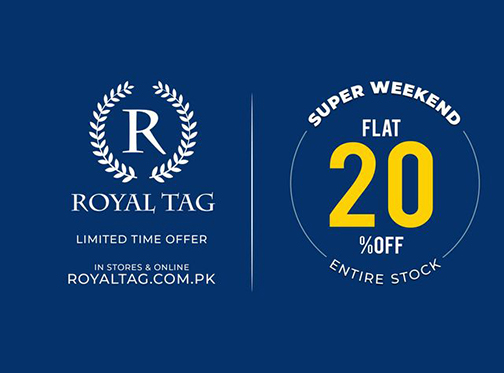 Royal Tag Super Weekend Sale Flat  20% Off