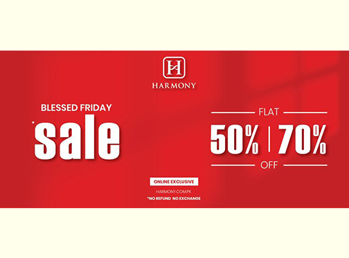 Harmony Pakistan Blessed Friday Sale Flat 50% & 70% Off