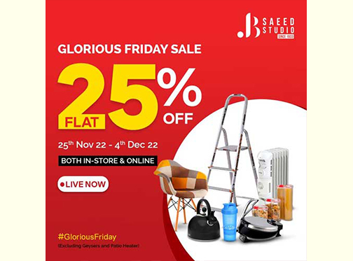 JB Saeed Glorious Friday Sale Flat 25% Off