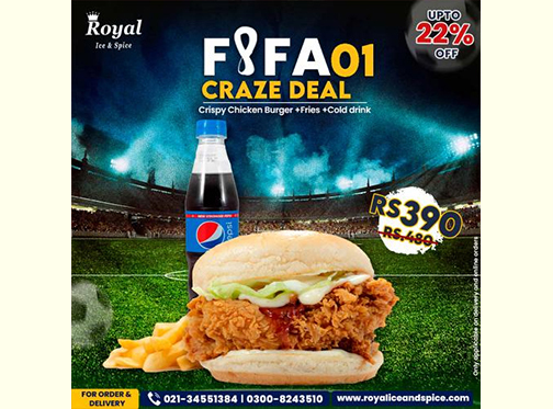 Royal Ice & Spice FIFA Craze Deal 1 For Rs.390