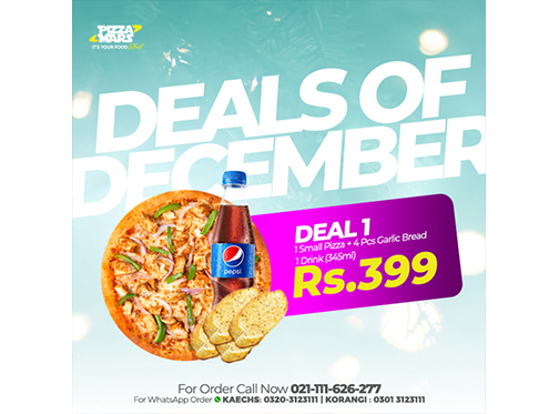 Pizza Mars Deals Of December Deal 1 For Rs.399