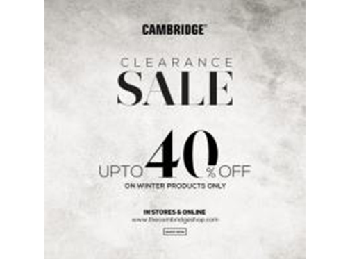 Cambridge Winter Clearance Sale Flat 40% Off