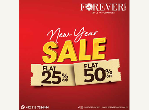 Forever Shoes New Year Sale Flat 25% & 50% Off