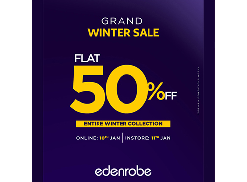 Edenrobe Grand Winter Sale Flat 50% Off