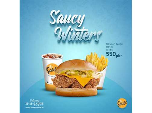 The Sauce Burger Cafe Winter Deal 1 For Rs.550