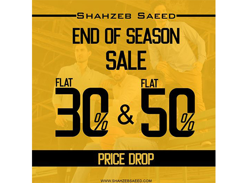 Shahzeb Saeed End Of Season Sale Flat 30% & 50% Off