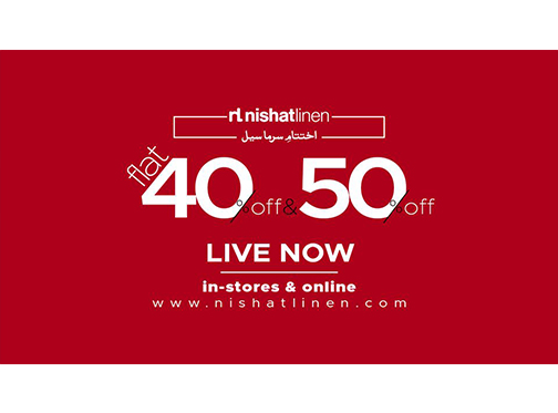 Nishat Linen m-e-Sarma Sale! Flat 40% & Flat 50% off
