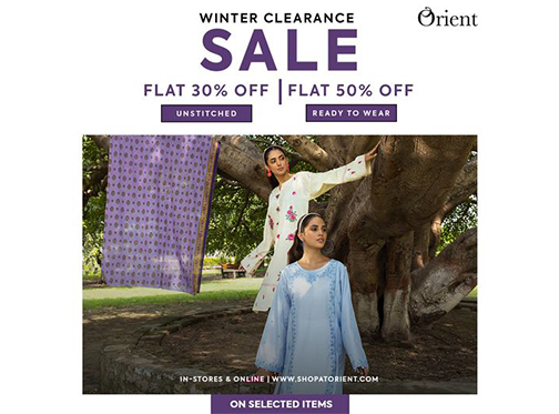 Orient Textiles Winter Clearance Sale Flat 30% & 50% Off