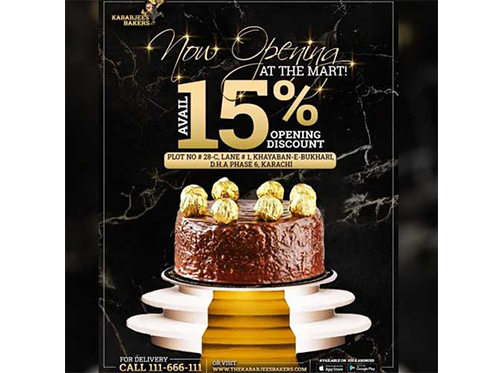 Kababjees Bakers 15% off on All Products