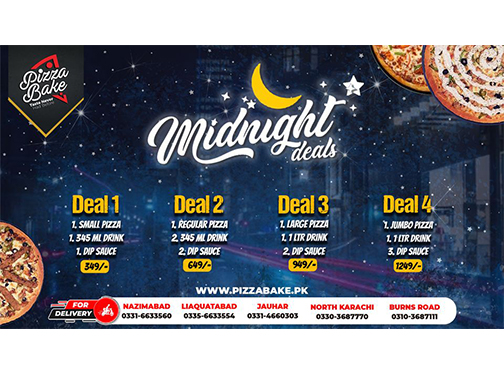 Pizza Bake Midnight Deals Starting From Rs.349