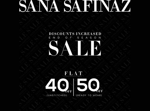 Discounts for Sana Safinaz have increased! 50% OFF STRAIGHT