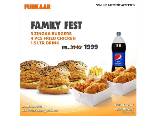 Funkaar Cafe Family Fest 1 For Rs.1999