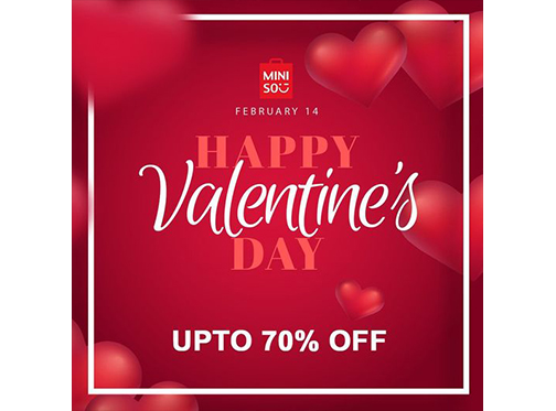 Happy Valentine's Day Sale at Miniso Pakistan, Up to 70% Off