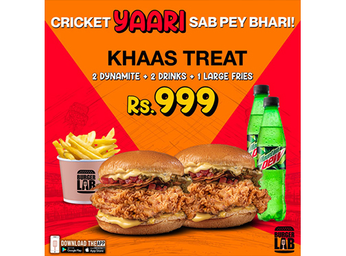 Burger Lab Cricket Yaari Deal for Rs.999