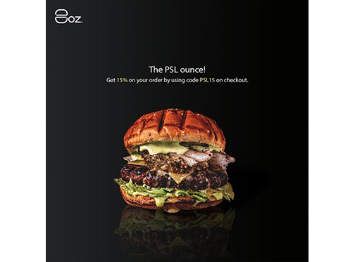 8oz Burgers PSL Offer get 15% Off