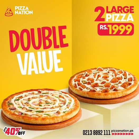 Pizza Nation Double value Deal For Rs.1999