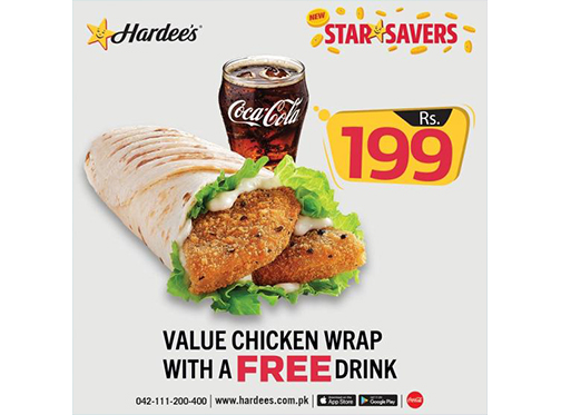 Hardee's Chicken Wrap Deal For Rs.199