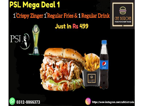Cafe Bistrovia PSL Mega Deal 1 For Rs.499
