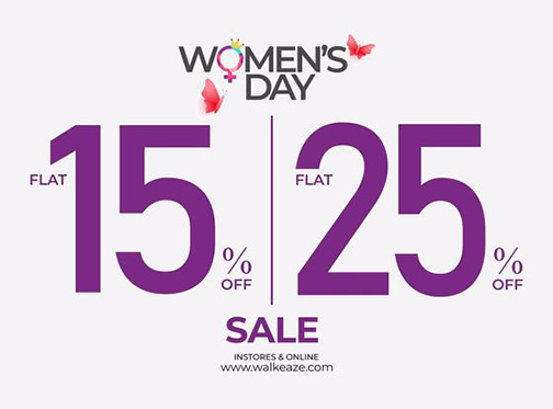Women's Day Sale at WalkEaze Flat 15% & 25% Off