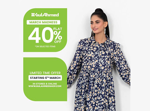 The March Madness Sale by Gul Ahmed! 40% off in whole