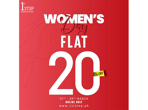 1st Step Shoes & Bags Women's Day Offer Flat 20% Off