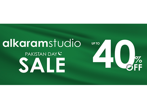 alkaram studio Pakistan Day Sale Upto 40% Off