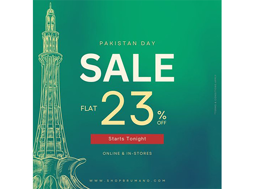 Brumano Pakistan Day Sale Flat 23% Off