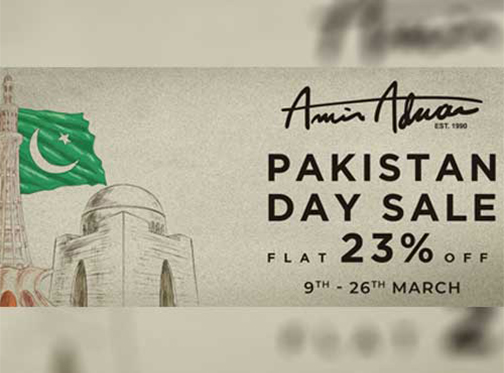 Amir Adnan Pakistan Day Sale Flat 23% Off
