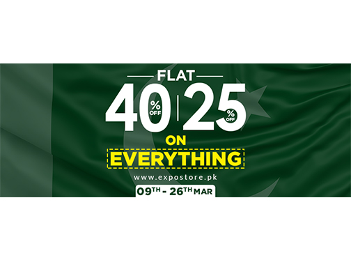 Expostore Pakistan Day Sale Flat 25% & 40% Off